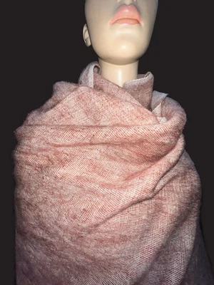 Sw268 Himalayan Yak Wool Blend Throw reversible blanket shawl scarf wrap Nepal - Image 1 of 4