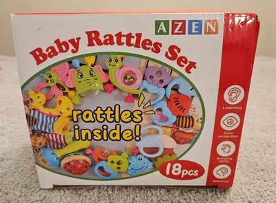 Conjunto de chocalho para bebê AZEN 18 peças - Brinquedos infantis coloridos para 3+ meses - Imagem 1 de 4