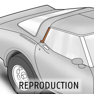 Weatherstrip Seal for 1978-82 C3 Corvette Coupe Rear Vertical of RH Side Window - Image 1 of 4