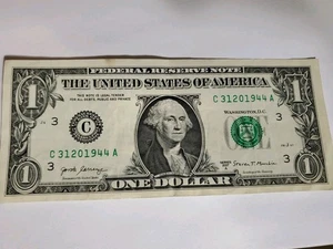 $1 Birthday Federal Reserve Note March 12th 1944 C31201944A - Picture 1 of 3