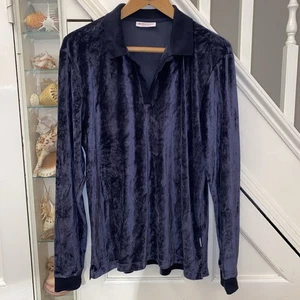 Orlebar Brown Polo Shirt Blue Size XL VGC top Men's velour towelling  - Picture 1 of 10