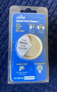 Leviton White or Ivory Lighted Push Dimmer Single Pole or 3-Way - NEW - Picture 1 of 6