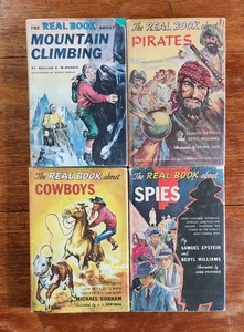 The Real Book About Vintage 4 Book Lot, Cowboys, Pirates, Spies & Mtn Climbing - Imagen 1 de 10