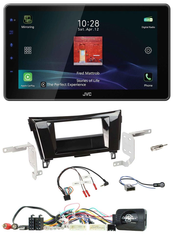 JVC DAB Lenkrad Bluetooth USB Autoradio für Nissan Qashqai X-Trail 14-17 24 Pin - Bild 1 von 4