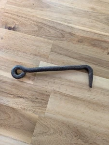 Antique 6.5” Rustic Gate Barn Door Hook Latch Wroght Iron, Blacksmith Made - Picture 1 of 3