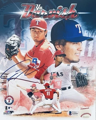 SPECTACULAR MLB LICENSED YU DARVISH BECKETT AUTHENTICATED PHOTOFILE SIGNED PHOTO - Image 1 of 3