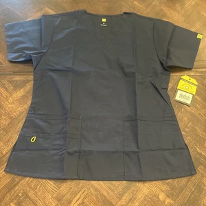 Wonderwink Origins The Bravo Navy Blue Scrub Top Size M 5 Pockets NWT New - Picture 1 of 7