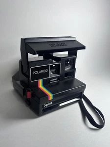Polaroid Camera Spirit One Step 600 Land Black Instant Rainbow Stripe TESTED* - Picture 1 of 6