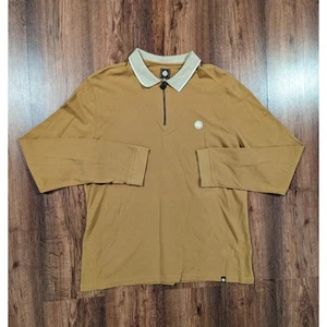 Pretty green men's mustard quarter zip long sleeve polo shirt size xxl - Picture 1 of 5