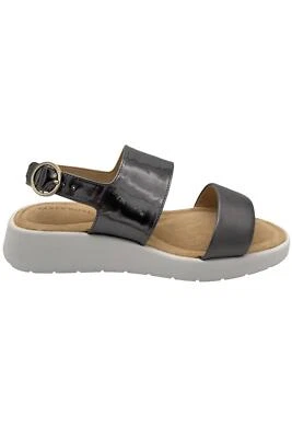 Taryn Rose Double Strap Slide Sandal Laura Gunmetal - Image 1 of 4