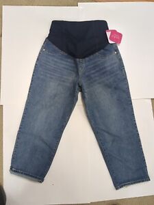 Over Belly Cropped Vintage Straight Maternity Jeans Size 10 - Isabel Maternity