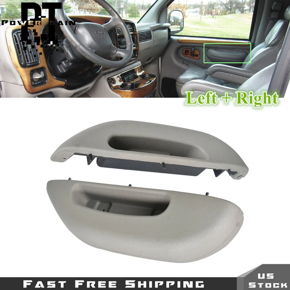 Juego de manijas de reposabrazos interior delantero derecho izquierdo conductor pasajero para 96-02 Chevy GMC Savana Foto 1 de 4