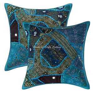 Beaded Cushion Cover Boho Throw Ethnic Pillow Case Hippie Gypsy Home Decor - Picture 1 of 6