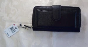 Billetera de embrague Mundi Sherri Tab Nueva con etiquetas Cuero Sintético Negro a presión Cremallera Frontal Trasera - Imagen 1 de 12