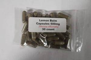 Lemon Balm Herb Capsules (Melissa officialis) 500mg - 30 count - Picture 1 of 1