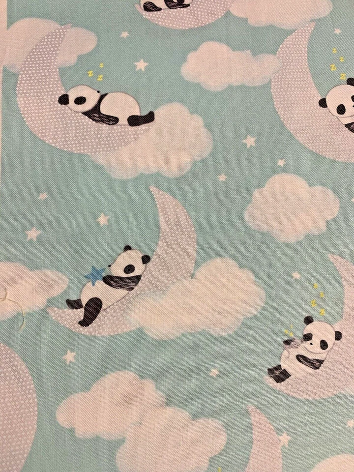 Dear Stella Designs Tela Oso Panda Luna Nube Estrellas Verde Pálido 2 Yardas P#1149 Foto 1 de 4