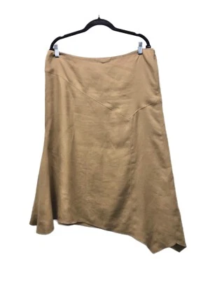 Falda midi asimétrica Lafayette 148 New York para mujer 14 marrón tostado Foto 1 de 4