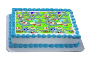 Fun Car Play Mat A4 Icing Sheet / Cake Topper - Picture 1 of 1