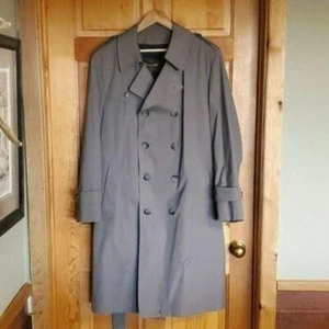 Botany Vintage Sz. 42R Borg Luxury Deep Piled Liner Trench Gray Coat - Picture 1 of 13