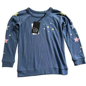 NWT Chasor Soft Long Sleeve Blue Stars Sweatshirt Girls 8 - Picture 1 of 7
