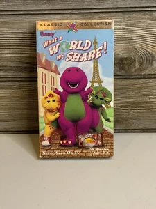BARNEY ~ WHAT A WORLD WE SHARE ~ VHS, 1999 ~ CLASSIC COLLECTION - Imagen 1 de 4