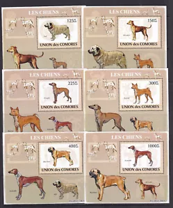 Comoros 2009 Dogs 6 S/Sheets Deluxe Edition MNH - Picture 1 of 1