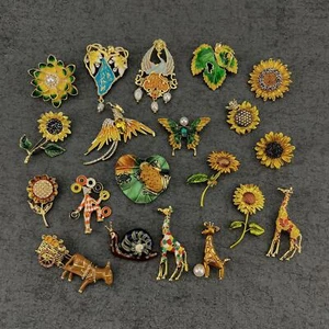 Fashion Baroque Sunflower Giraffe Daisy Brooch Pin - Picture 1 of 21