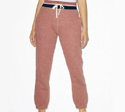 American Apparel Unisex Varsity Fleece Sweatpants Red w/Navy&White Stripe Size M - Image 1 of 4