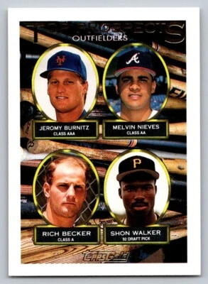 1993 Topps - Top Prospects Jeromy Burnitz, Melvin Nieves, Rich Becker #658 (RC) - Image 1 of 2