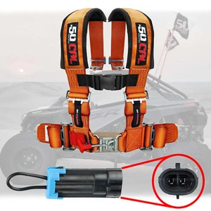 Orange 2" 4-Point Safety Harness w/ Bypass Override Plug for Most Polaris UTVs - Bild 1 von 9