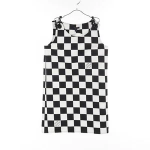 LOUIS VUITTON Damier Denim Chain Strap Dress RW251WW cotton Black White Used 36 - Picture 1 of 9
