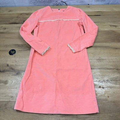 Vintage Handmade Girls Peach Pink Nightgown Prairie Style Handmade Velvet Velour - Image 1 of 4