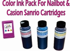 3 - 70 ML Bottle Color Ink Pack For Nailbot and Casio X Sanrio Cartridges - Picture 1 of 2