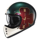 HJC V60 Ofera MC4 Green Red TG S Motorcycle Helmet Integral Scrambler Vintage】