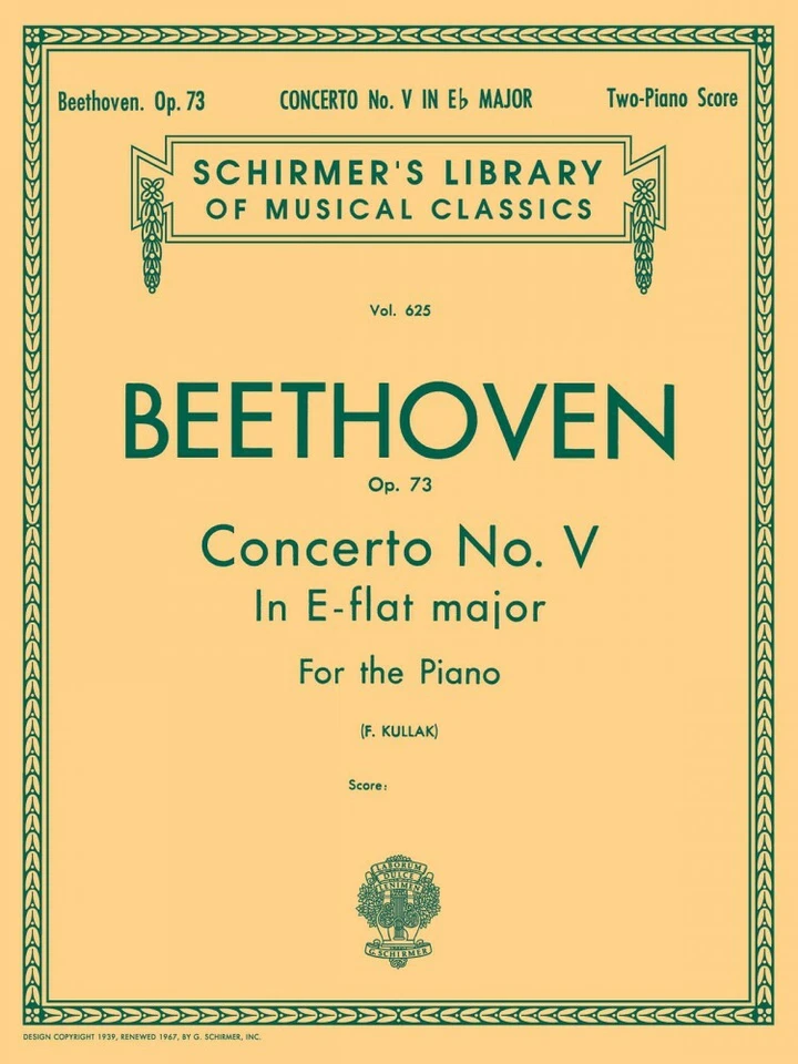 Beethoven Concerto No. 5 in Eb Emperor Op 73 2-piano score Piano NEW 050255810 - Image 1 of 1