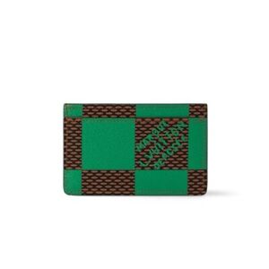 LOUIS VUITTON Porte Cartes Simple Damier Card Case Green Brown N40544