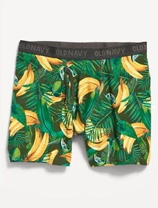 Old Navy Men's Boxer Briefs Soft-washed 6” Ins Bananas Leaves Size Medium - Picture 1 of 1