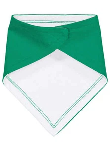 Baby Bandana Bib, 100% Cotton, Kelly - White - Picture 1 of 2