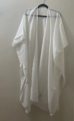 Новый с Ярлыками $158 Eileen Fisher белый органический хлопок/шелк кафтан OS - Изображение 1 из 4