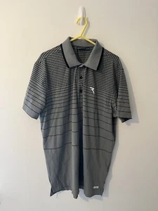Camisa polo de golf Chervo bloqueador solar para hombre XL manga corta gris con tiras negras - Imagen 1 de 19