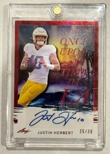 2022 Leaf ONCE UPON A TIME IN LA RED 25/30 Justin Herbert AUTO