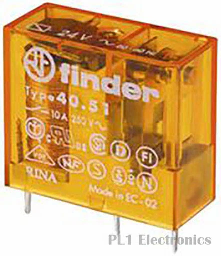 FINDER    40.51.9.024.0000    Relay, Plug In, 40 Series, Miniature, SPDT, 24 VDC - Image 1 of 1