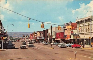 Main Street Montrose Colorado CO Old Cars Rexall Drugs Chrome c1960 Postcard - Picture 1 of 2