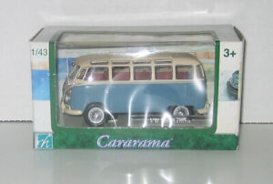 Cararama 1/43 Volkswagen VW Bus Samba die cast blue with white roof van No. 251