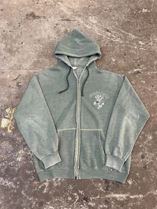 Vintage Champion Wisconsin Badgers Zip Up Sweatshirt Sz Large 80s Blue Bar - Picture 1 of 11