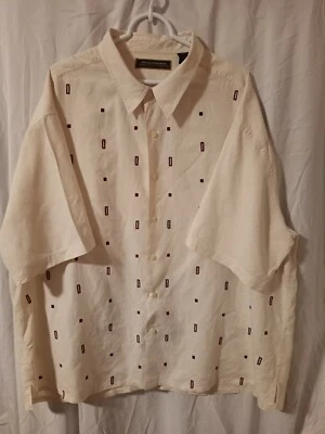 Camisa abotonada George Foreman Signature Collection color crema seda talla 3XB Foto 1 de 4