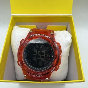 NUEVO Reloj Hombre Invicta 49045 Racing Burnout Digital Cronógrafo Rojo Transparente - Imagen 1 de 11