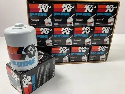 (12) K&N HM3001 Marine Oil Filters For Mercruiser Ford V-8 Stern Drive 35802886T - Image 1 of 4