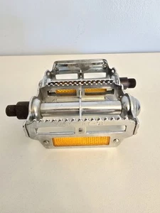 Vintage KKT RT-SF Bike Pedals 9/16" Reflectors Silver Japan - Picture 1 of 14