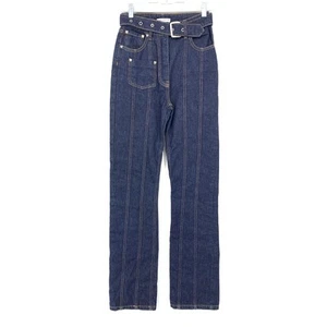 SAKS POTTS Jewel Embellished Straight Leg Jeans Womens Sz 1 US S In Dark Blue - Picture 1 of 9